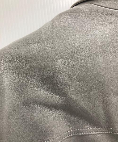 DIESEL（ディーゼル）DIESEL (ディーゼル) L-KORN レザージャケット グレー サイズ:Lの古着・服飾アイテム