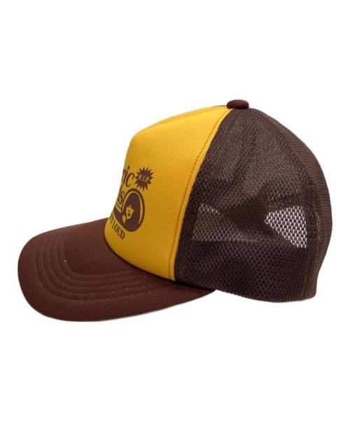 Hysteric Glamour（ヒステリックグラマー）Hysteric Glamour (ヒステリックグラマー) HYSTERIC RECORDS メッシュキャップ ブラウン×イエロー サイズ:FREEの古着・服飾アイテム