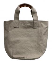 MARGARET HOWELL idea（マーガレット ハウエル アイディア）の古着「キャンバスレザーハンドバッグ」｜ベージュ