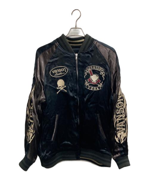 VANSON（バンソン）VANSON (バンソン) CROWS WORST (クローズ＆ワースト) リバーシブルスカジャン ブラック サイズ:XLの古着・服飾アイテム