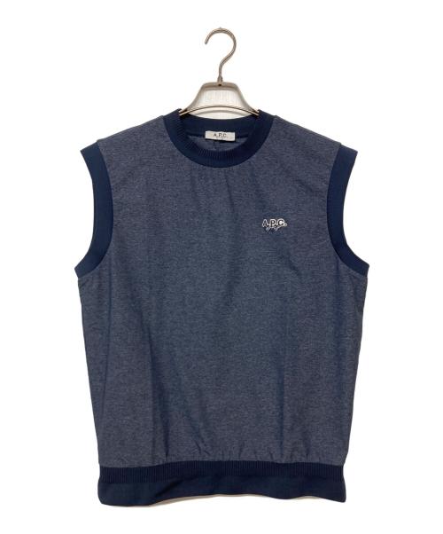 A.P.C. GOLF（アーペーセーゴルフ）A.P.C. GOLF (アーペーセーゴルフ) ワンポイントベスト ネイビー サイズ:Mの古着・服飾アイテム