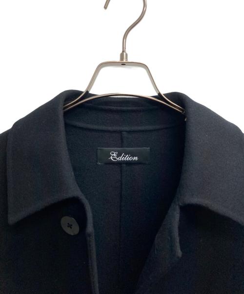 edition（エディション）Edition (エディション) ダブルフェイスステンカラーロングコート ブラック サイズ:Sの古着・服飾アイテム