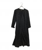 BALLSEYボールジィ）の古着「ランダムプリーツドットプリント ソフトマーメイドワンピース」｜ブラック