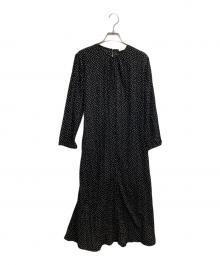 BALLSEY（ボールジィ）の古着「ランダムプリーツドットプリント ソフトマーメイドワンピース」｜ブラック