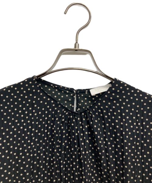 BALLSEY（ボールジィ）BALLSEY (ボールジィ) ランダムプリーツドットプリント ソフトマーメイドワンピース ブラック サイズ:36の古着・服飾アイテム