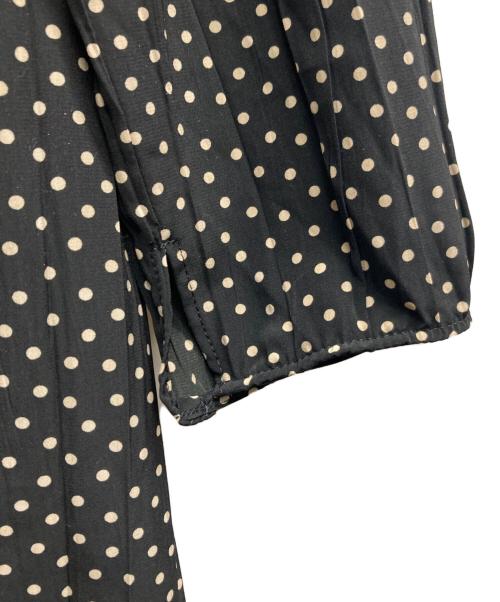 BALLSEY（ボールジィ）BALLSEY (ボールジィ) ランダムプリーツドットプリント ソフトマーメイドワンピース ブラック サイズ:36の古着・服飾アイテム