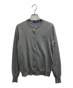 RALPH LAURENラルフローレン）の古着「同色刺繍丸首カーディガン」｜グレー