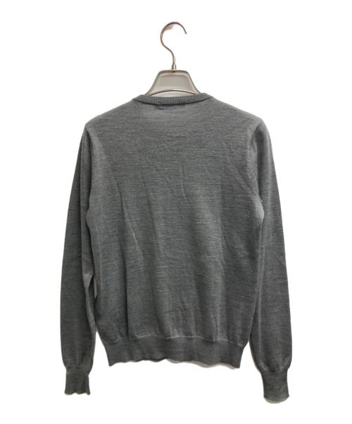 RALPH LAUREN（ラルフローレン）RALPH LAUREN (ラルフローレン) 同色刺繍丸首カーディガン グレー サイズ:Sの古着・服飾アイテム