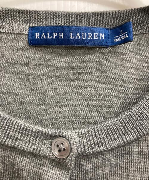 RALPH LAUREN（ラルフローレン）RALPH LAUREN (ラルフローレン) 同色刺繍丸首カーディガン グレー サイズ:Sの古着・服飾アイテム