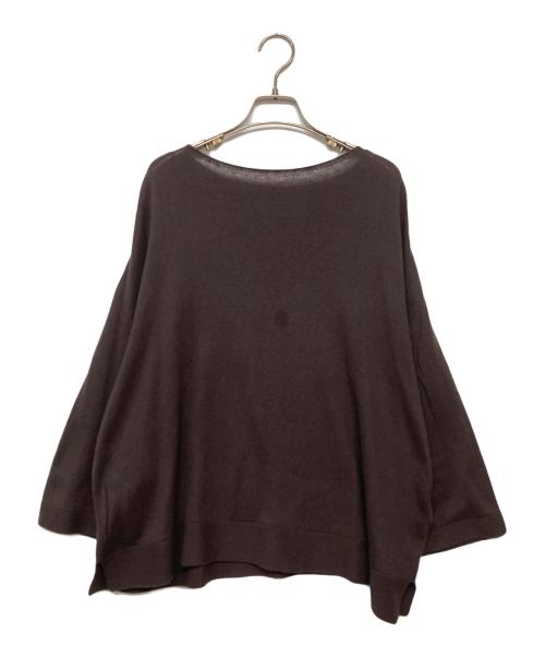 nest Robe（ネストローブ）nest Robe (ネストローブ) コットンカシミヤ ボートネックニット ブラウン サイズ:Freeの古着・服飾アイテム