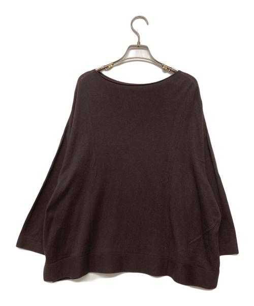 nest Robe（ネストローブ）nest Robe (ネストローブ) コットンカシミヤ ボートネックニット ブラウン サイズ:Freeの古着・服飾アイテム
