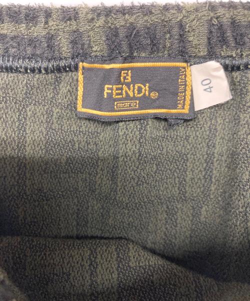 FENDI（フェンディ）FENDI (フェンディ) パイルズッカスカート ブラック×グリーン サイズ:40の古着・服飾アイテム