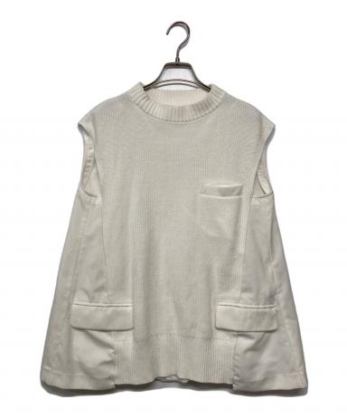 中古・古着通販】sacai (サカイ) バックプリーツニット ホワイト