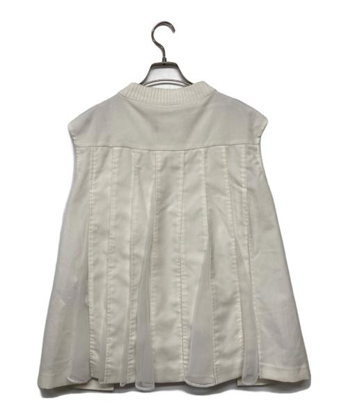 sacai（サカイ）sacai (サカイ) バックプリーツニット ホワイト サイズ:１の古着・服飾アイテム