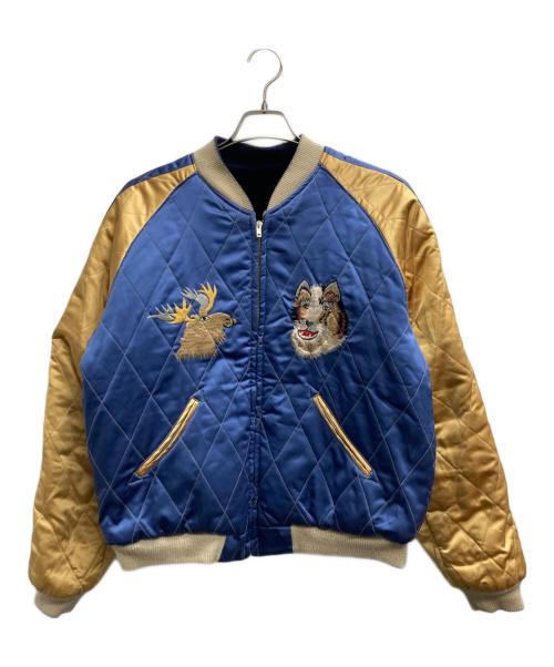 東洋エンタープライズ（トウヨウエンタープライズ）東洋エンタープライズ (トウヨウエンタープライズ) 別珍リバーシブルスカジャン ネイビー×ブルー×イエロー サイズ:Lの古着・服飾アイテム