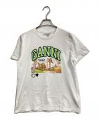 GANNIガニー）の古着「White Basic Jersey Poppy Relaxed T-shirt」｜ホワイト