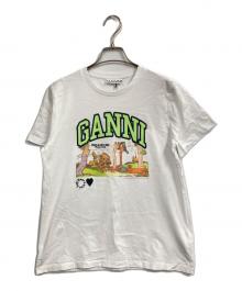 GANNI（ガニー）の古着「White Basic Jersey Poppy Relaxed T-shirt」｜ホワイト