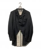 BLACK COMME des GARCONSブラックコムデギャルソン）の古着「ウールギャバスナップボタン燕尾ジャケット」｜ブラック