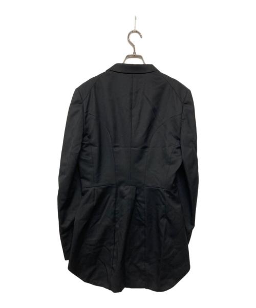 BLACK COMME des GARCONS（ブラックコムデギャルソン）BLACK COMME des GARCONS (ブラックコムデギャルソン) ウールギャバスナップボタン燕尾ジャケット ブラック サイズ:Mの古着・服飾アイテム