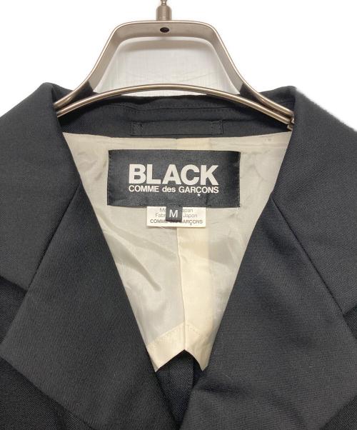 BLACK COMME des GARCONS（ブラックコムデギャルソン）BLACK COMME des GARCONS (ブラックコムデギャルソン) ウールギャバスナップボタン燕尾ジャケット ブラック サイズ:Mの古着・服飾アイテム