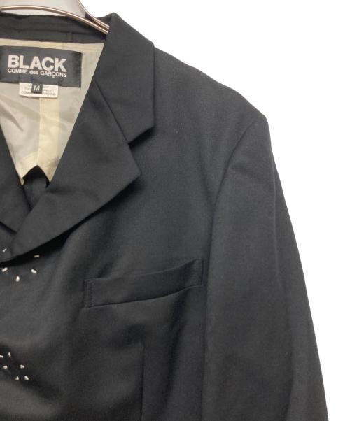 BLACK COMME des GARCONS（ブラックコムデギャルソン）BLACK COMME des GARCONS (ブラックコムデギャルソン) ウールギャバスナップボタン燕尾ジャケット ブラック サイズ:Mの古着・服飾アイテム