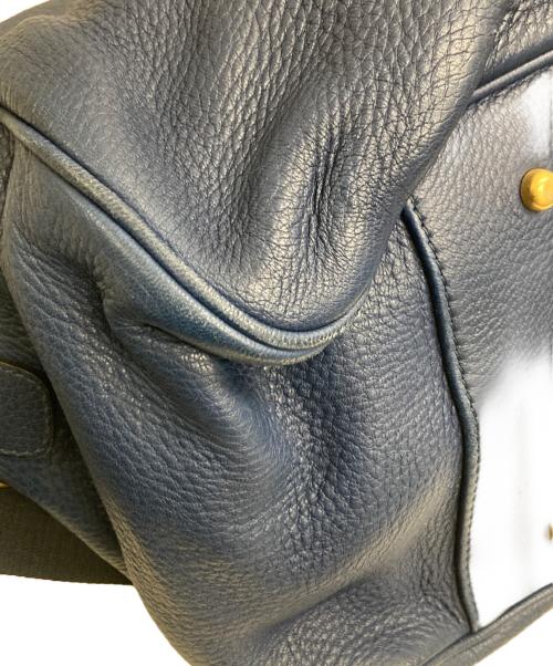 GIORGIO ARMANI（ジョルジョアルマーニ）GIORGIO ARMANI (ジョルジョアルマーニ) ディアスキンボストンバッグ ブルーの古着・服飾アイテム