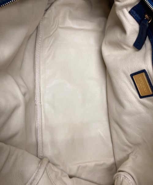 GIORGIO ARMANI（ジョルジョアルマーニ）GIORGIO ARMANI (ジョルジョアルマーニ) ディアスキンボストンバッグ ブルーの古着・服飾アイテム