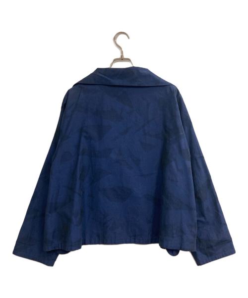 慈雨（ジウ）慈雨 (ジウ) 柄シャツジャケット ブルー サイズ:40の古着・服飾アイテム