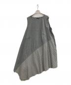 m mefuメフウ）の古着「アシメワンピース」｜グレー