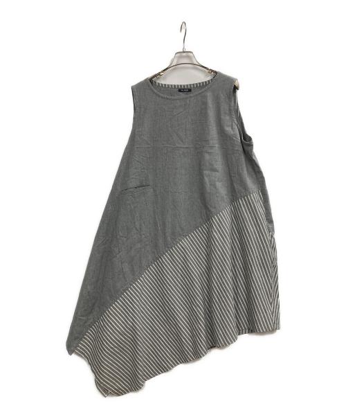 m mefu（メフウ）m mefu (メフウ) アシメワンピース グレー サイズ:40の古着・服飾アイテム