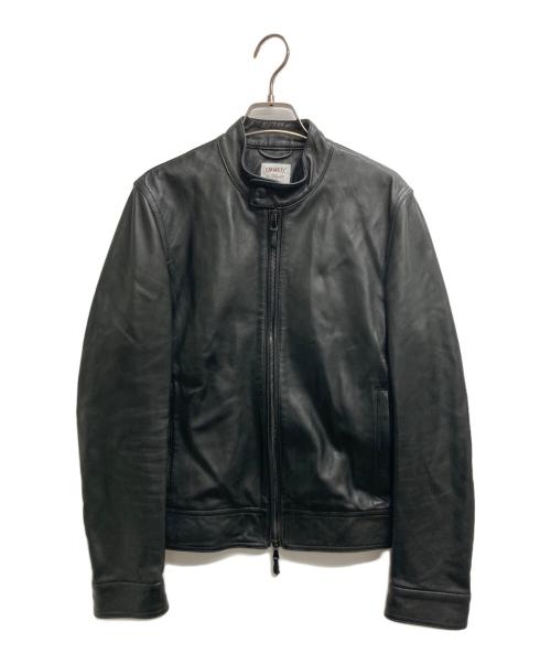 EMMETI（エンメティ）EMMETI (エンメティ) JURI シングルライダースジャケット ブラック サイズ:44の古着・服飾アイテム