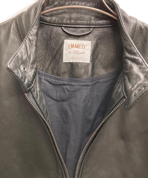 EMMETI（エンメティ）EMMETI (エンメティ) JURI シングルライダースジャケット ブラック サイズ:44の古着・服飾アイテム