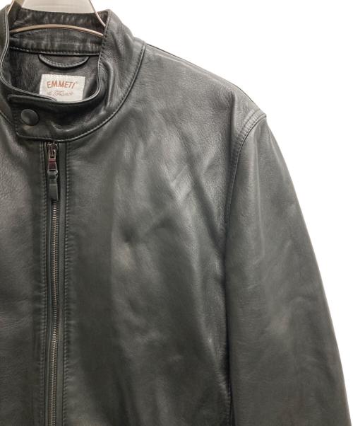 EMMETI（エンメティ）EMMETI (エンメティ) JURI シングルライダースジャケット ブラック サイズ:44の古着・服飾アイテム