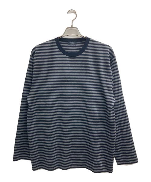 nanamica（ナナミカ）nanamica (ナナミカ) BATONER (バトナ―) スムースウールボーダーニット グレー×ネイビー サイズ:Mの古着・服飾アイテム