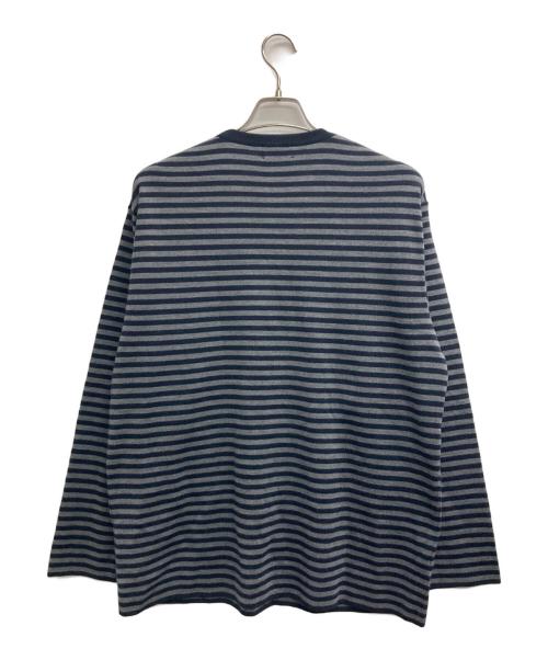 nanamica（ナナミカ）nanamica (ナナミカ) BATONER (バトナ―) スムースウールボーダーニット グレー×ネイビー サイズ:Mの古着・服飾アイテム