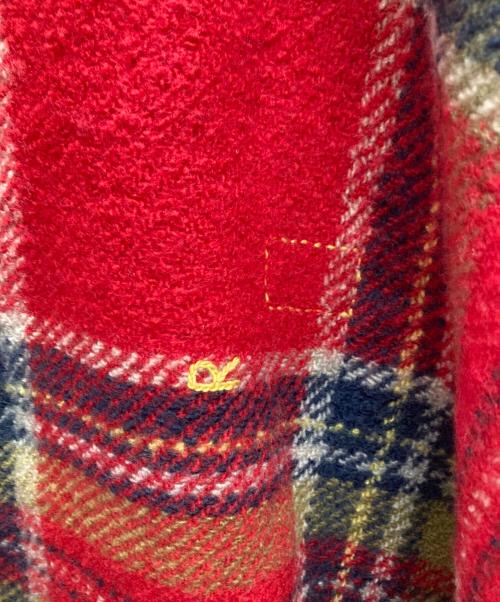 45R（フォーティファイブ・アール）45R (フォーティファイブ・アール) インドメリノカシミヤのチェックポンチョ レッド サイズ:記載なし（実寸サイズを参照ください）の古着・服飾アイテム