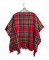 45R (フォーティファイブ・アール) インドメリノカシミヤのチェックポンチョ レッド サイズ:記載なし（実寸サイズを参照ください）：25000円