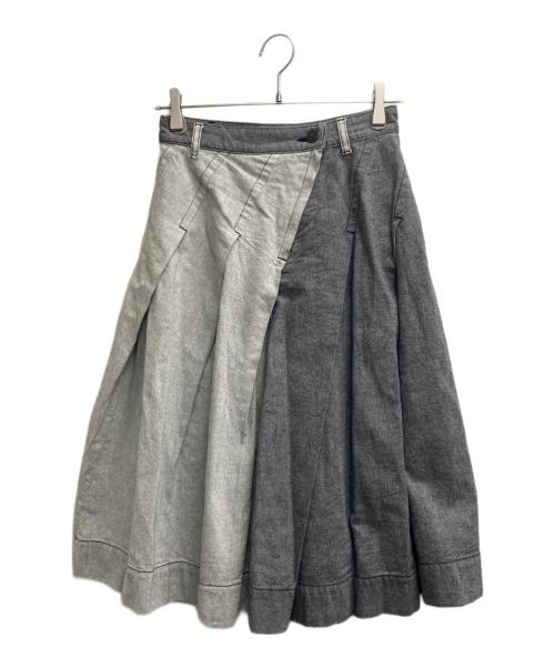 Vivienne Westwood RED LABEL（ヴィヴィアンウエストウッドレッドレーベル）Vivienne Westwood RED LABEL (ヴィヴィアンウエストウッドレッドレーベル) バイカラータックデニムスカート グレー サイズ:Mの古着・服飾アイテム