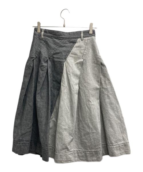 Vivienne Westwood RED LABEL（ヴィヴィアンウエストウッドレッドレーベル）Vivienne Westwood RED LABEL (ヴィヴィアンウエストウッドレッドレーベル) バイカラータックデニムスカート グレー サイズ:Mの古着・服飾アイテム