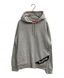 SUPREME（シュプリーム）の古着「Corner Label Hooded Sweatshirt(コーナーラベルフーデッドスウェットシャツ)」｜グレー