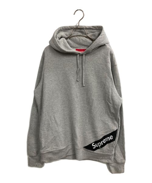SUPREME（シュプリーム）Supreme (シュプリーム) Corner Label Hooded Sweatshirt(コーナーラベルフーデッドスウェットシャツ) グレー サイズ:Mの古着・服飾アイテム