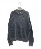 stussyステューシー）の古着「ピグメントダイドメッシュニット」｜グレー