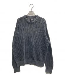 stussy（ステューシー）の古着「ピグメントダイドメッシュニット」｜グレー