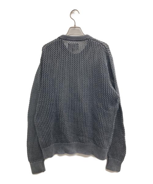 stussy（ステューシー）stussy (ステューシー) ピグメントダイドメッシュニット グレー サイズ:Lの古着・服飾アイテム