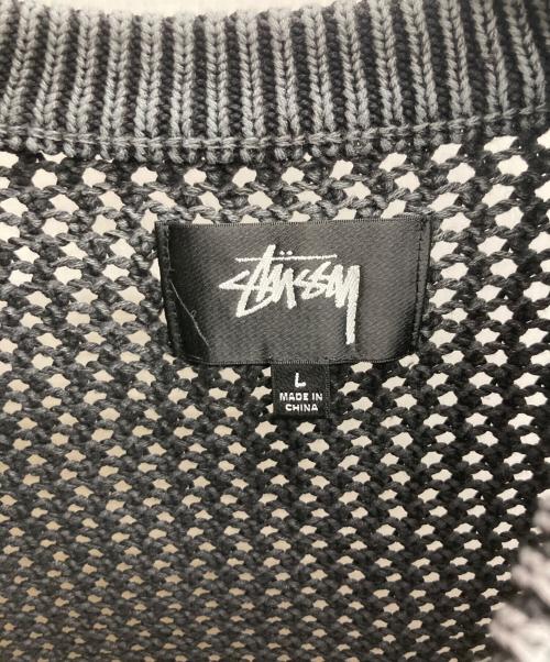 stussy（ステューシー）stussy (ステューシー) ピグメントダイドメッシュニット グレー サイズ:Lの古着・服飾アイテム