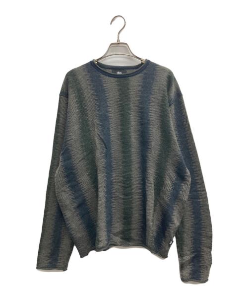 stussy（ステューシー）stussy (ステューシー) SHADOW STRIPE SWEATER マルチカラー サイズ:XLの古着・服飾アイテム