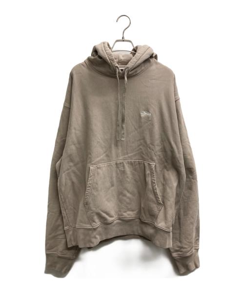 stussy（ステューシー）stussy (ステューシー) STOCK LOGO HOOD ベージュ サイズ:XLの古着・服飾アイテム