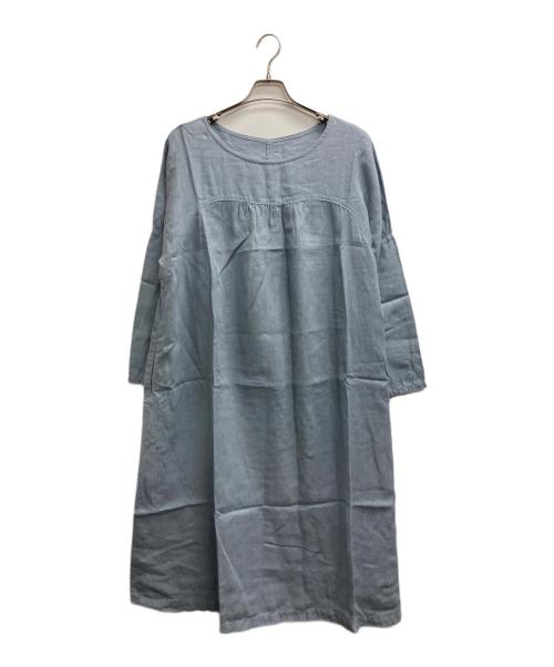nest Robe（ネストローブ）nest Robe (ネストローブ) リネンワンピース スカイブルー サイズ:FREEの古着・服飾アイテム