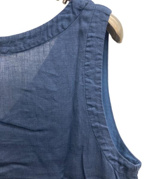 nest Robe（ネストローブ）nest Robe (ネストローブ) ノースリーブリネンワンピース ブルー サイズ:FREEの古着・服飾アイテム