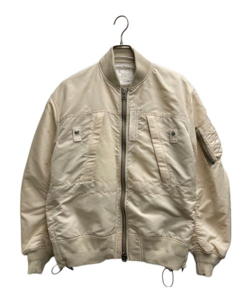 sacai（サカイ）sacai (サカイ) NYLON TWILL BLOUSON MA-1 アイボリー サイズ:2の古着・服飾アイテム